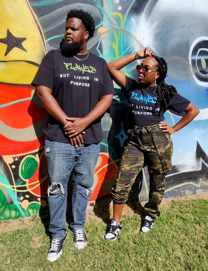 Flawed but Living in PURPOSE Blue Shirt (Pre-Order)