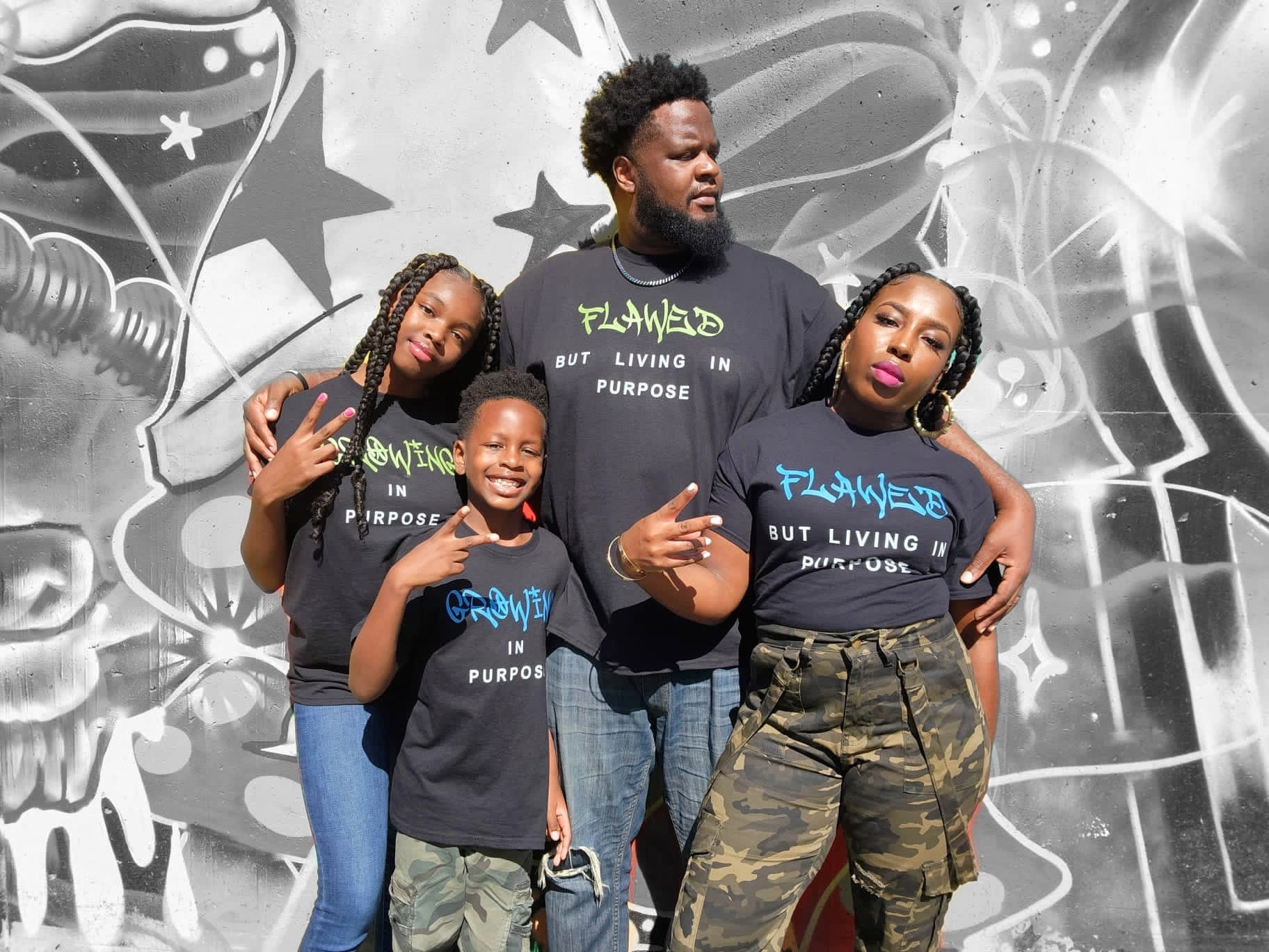 Flawed but Living in PURPOSE Blue Shirt (Pre-Order)