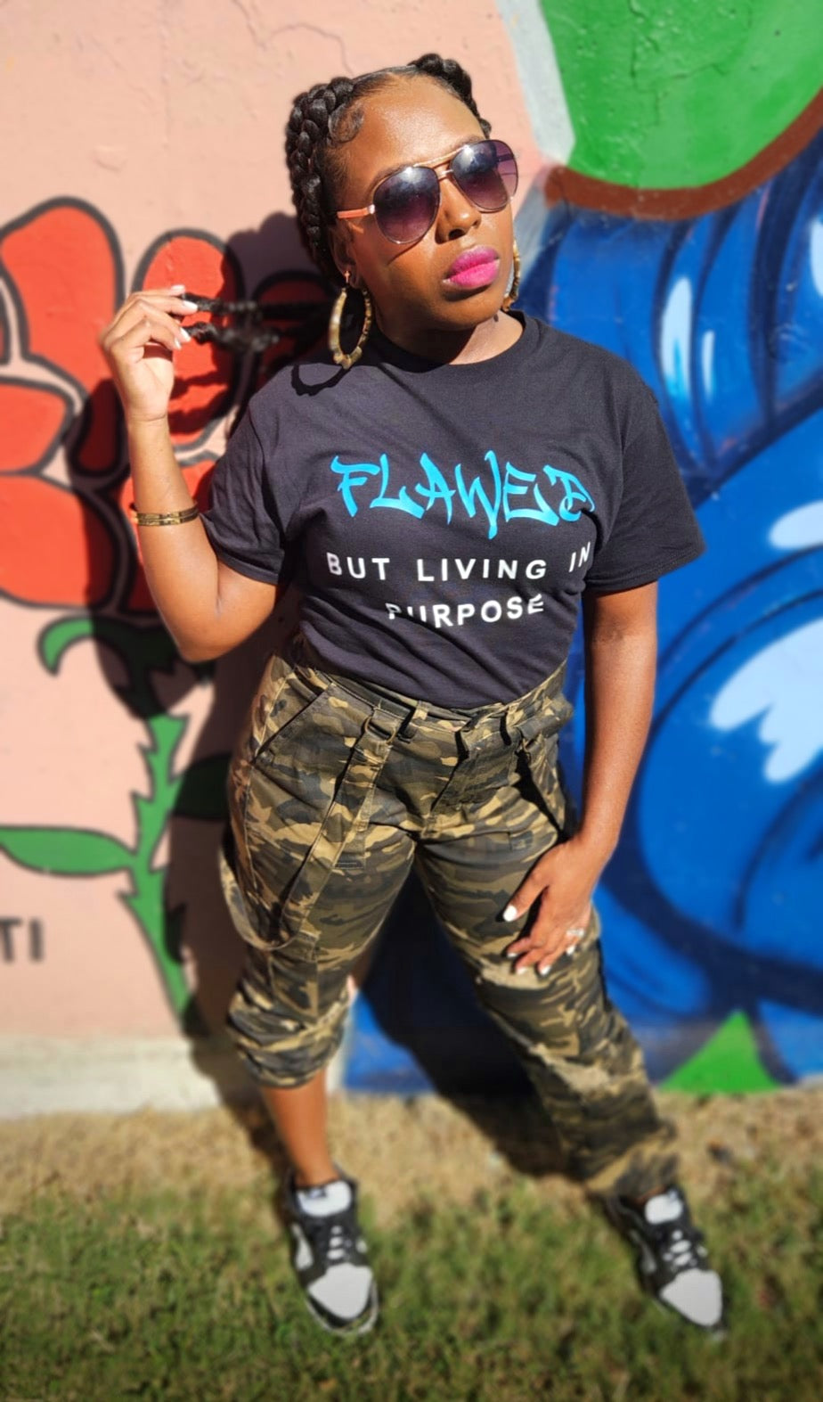 Flawed but Living in PURPOSE Blue Shirt (Pre-Order)