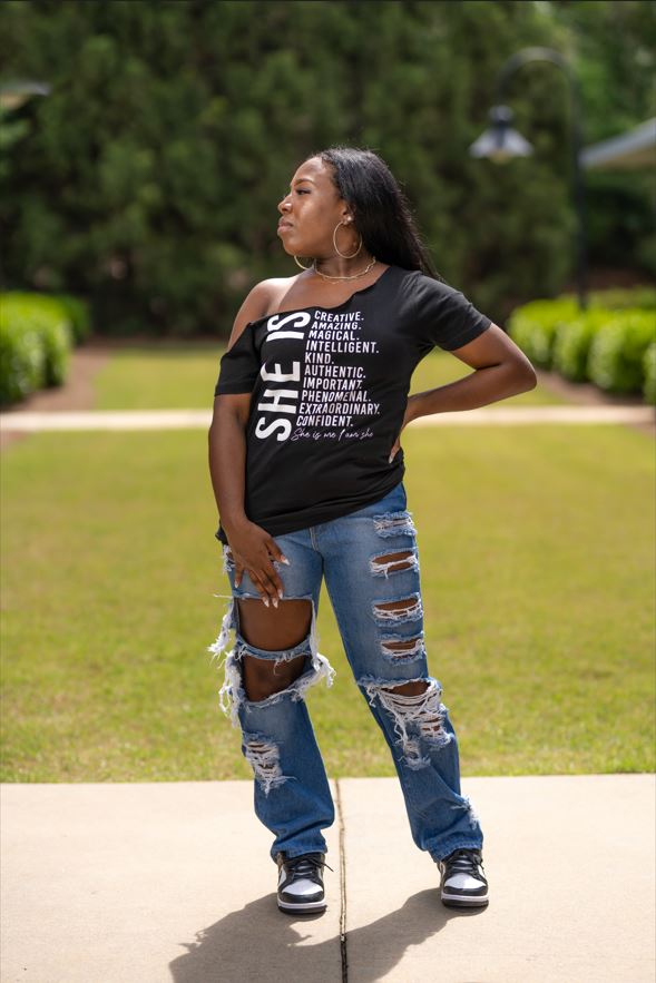 She is ME Black Shirt