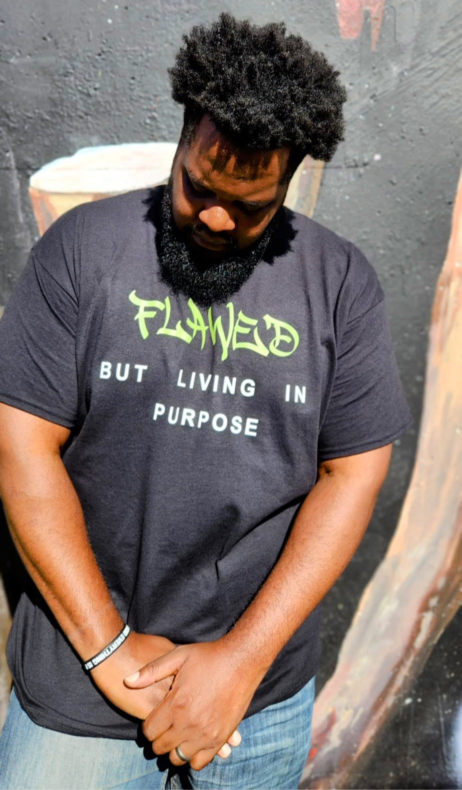 Flawed but Living in PURPOSE Green Shirt (Pre-Order)
