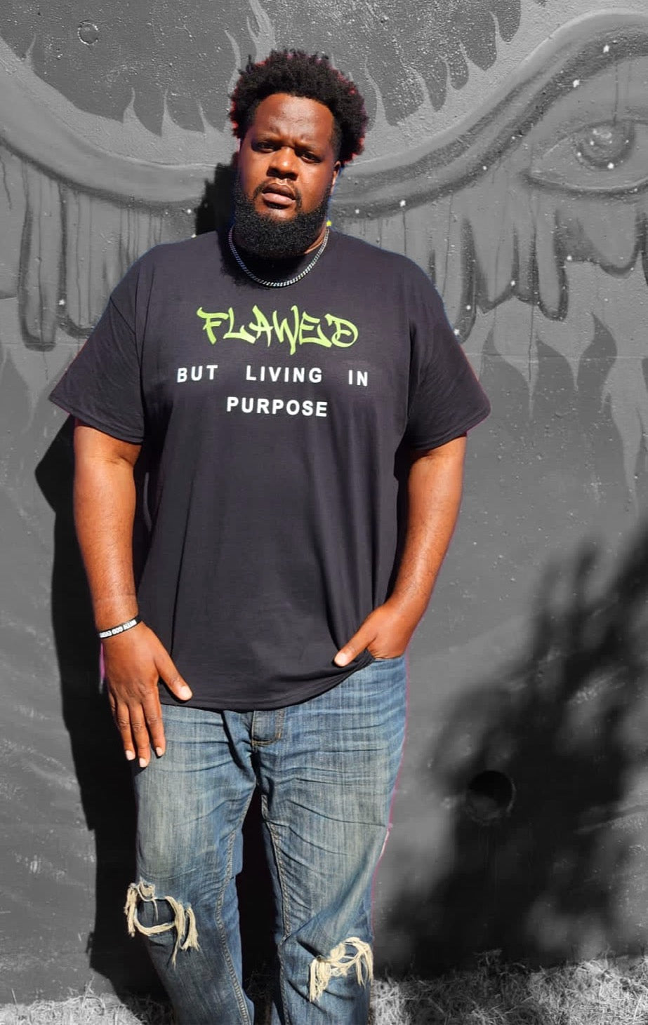 Flawed but Living in PURPOSE Green Shirt (Pre-Order)