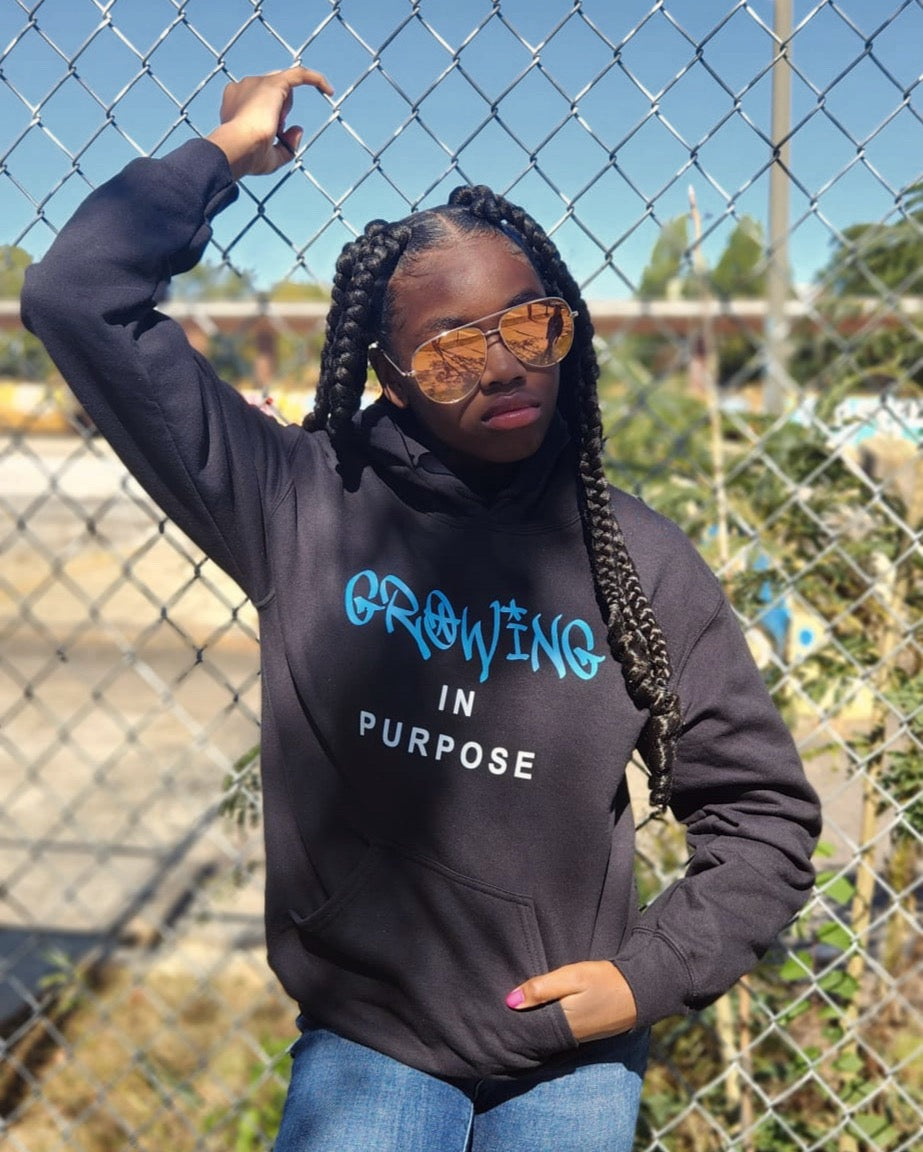 Growing in PURPOSE Blue Hoodie (Pre-Order)