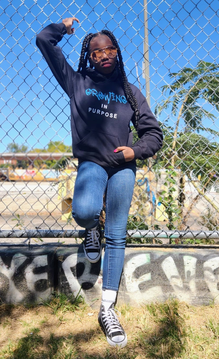 Growing in PURPOSE Blue Hoodie (Pre-Order)