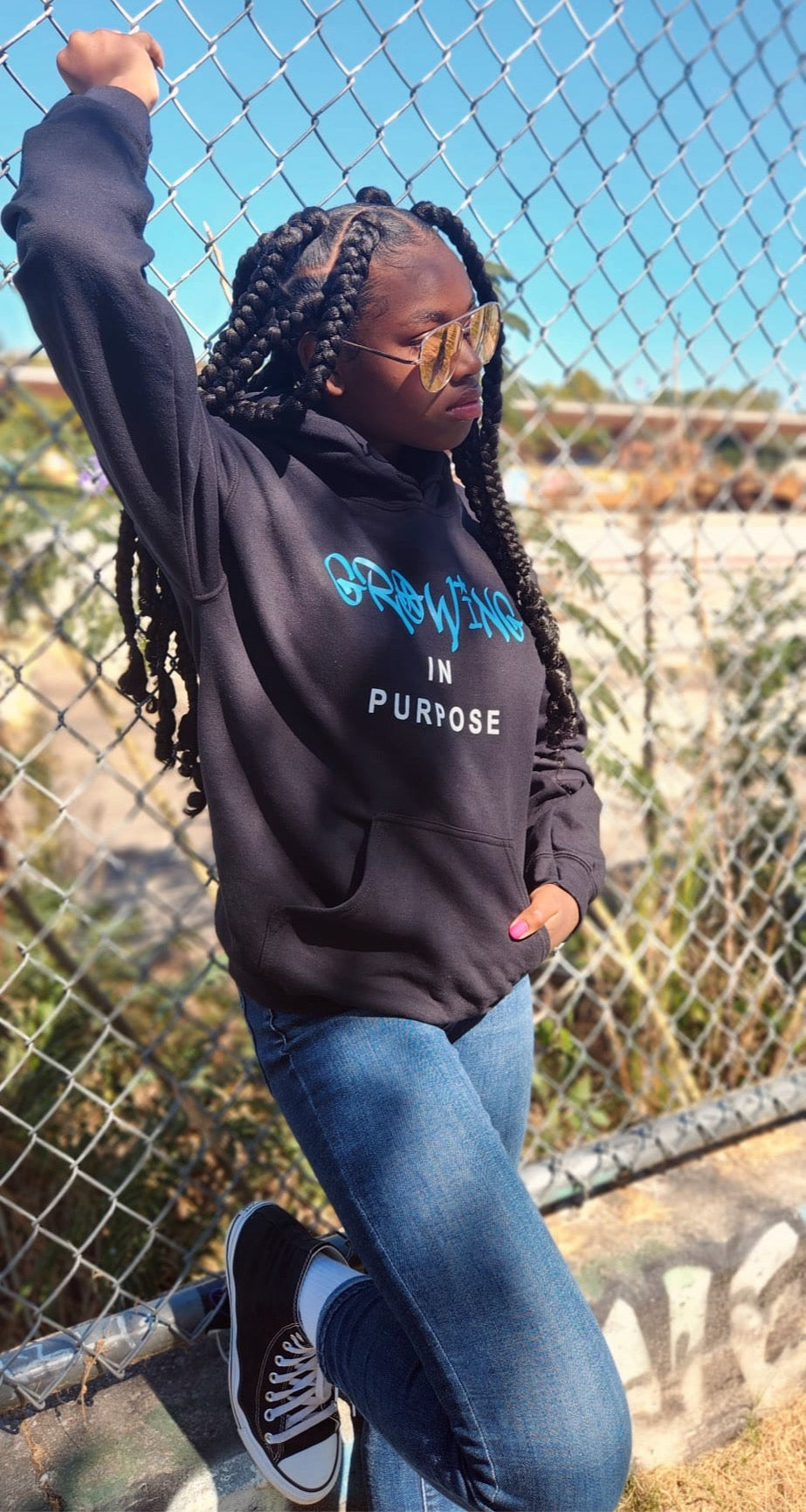 Growing in PURPOSE Blue Hoodie (Pre-Order)